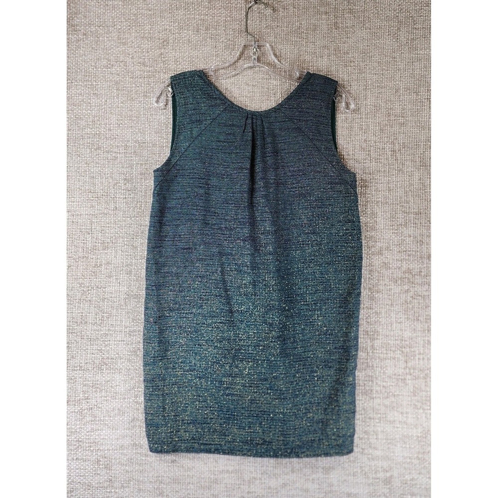 Sessun Alice Textured Mini Dress Sleeveless Women S Blue Gold Sparkle Scoop Back